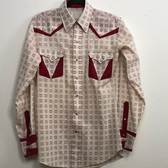 Vintage Panhandle Slim Western Trends Men’s Long Sleeve Snap Down Shirt - Picture 2 of 7